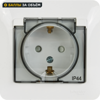 Изображение товара Розетка SYSTEME ELECTRIC Glossa встроенная с заземлением белая 1 поста IP44