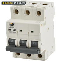 Изображение товара Автоматический выключатель IEK Armat M06N 3P C25 А 6 кА - защита цепей