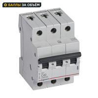 Изображение товара Автоматический выключатель Legrand RX3 3P C40 А 4,5 кА IP20