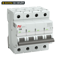 Изображение товара Автоматический выключатель EKF Averes ВАAV-6 4P C20 А 6 кА