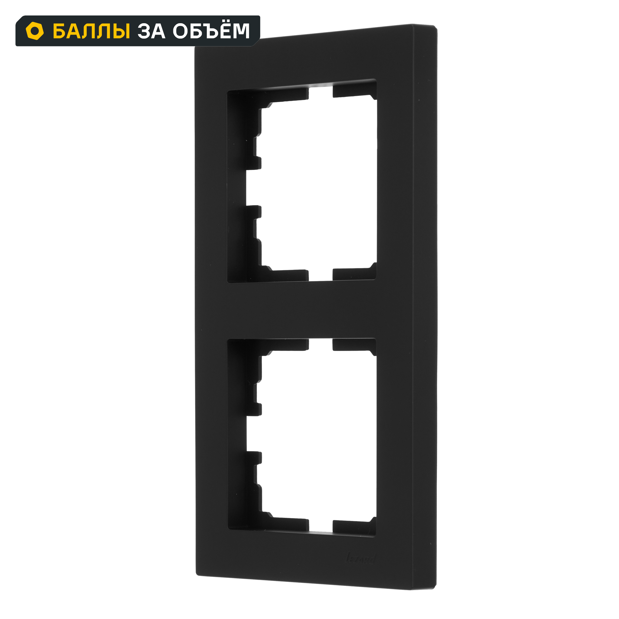 Изображение товара Рамка для розеток и выключателей Lezard Vesna 2 поста черный бархат