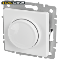 Изображение товара Встраиваемый диммер IEK Brite белого цвета для регулировки освещения 1 модуль