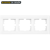 Изображение товара Рамка для розеток и выключателей Lezard Vesna 3 поста горизонтальная цвет акрил белый матовый