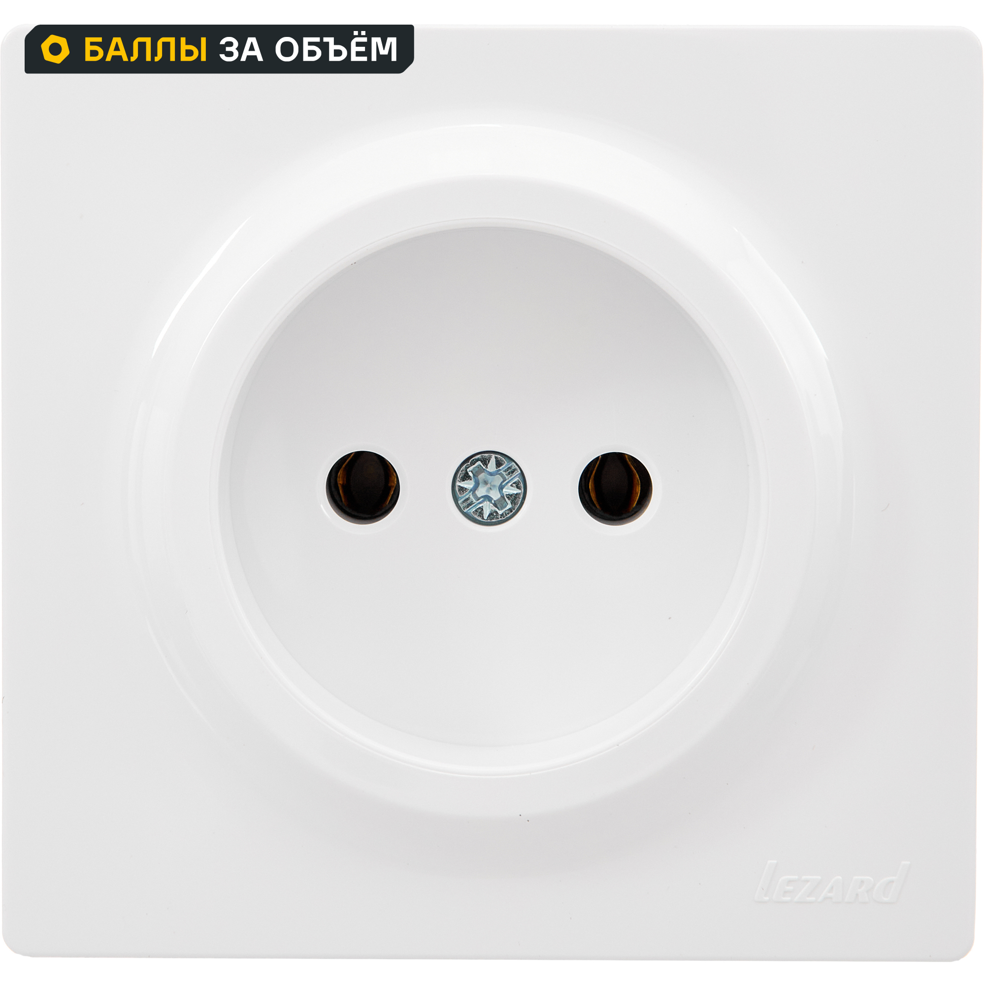 Изображение товара Розетка накладная Lezard Leto без заземления белая 1 пост IP20