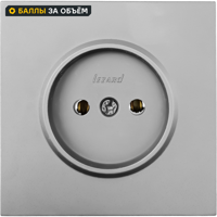 Изображение товара Встраиваемая розетка Lezard Zima серый матовый без заземления IP20 для сухих помещений