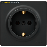 Изображение товара Розетка накладная Lezard Leto с заземлением черный бархат IP20 1 пост