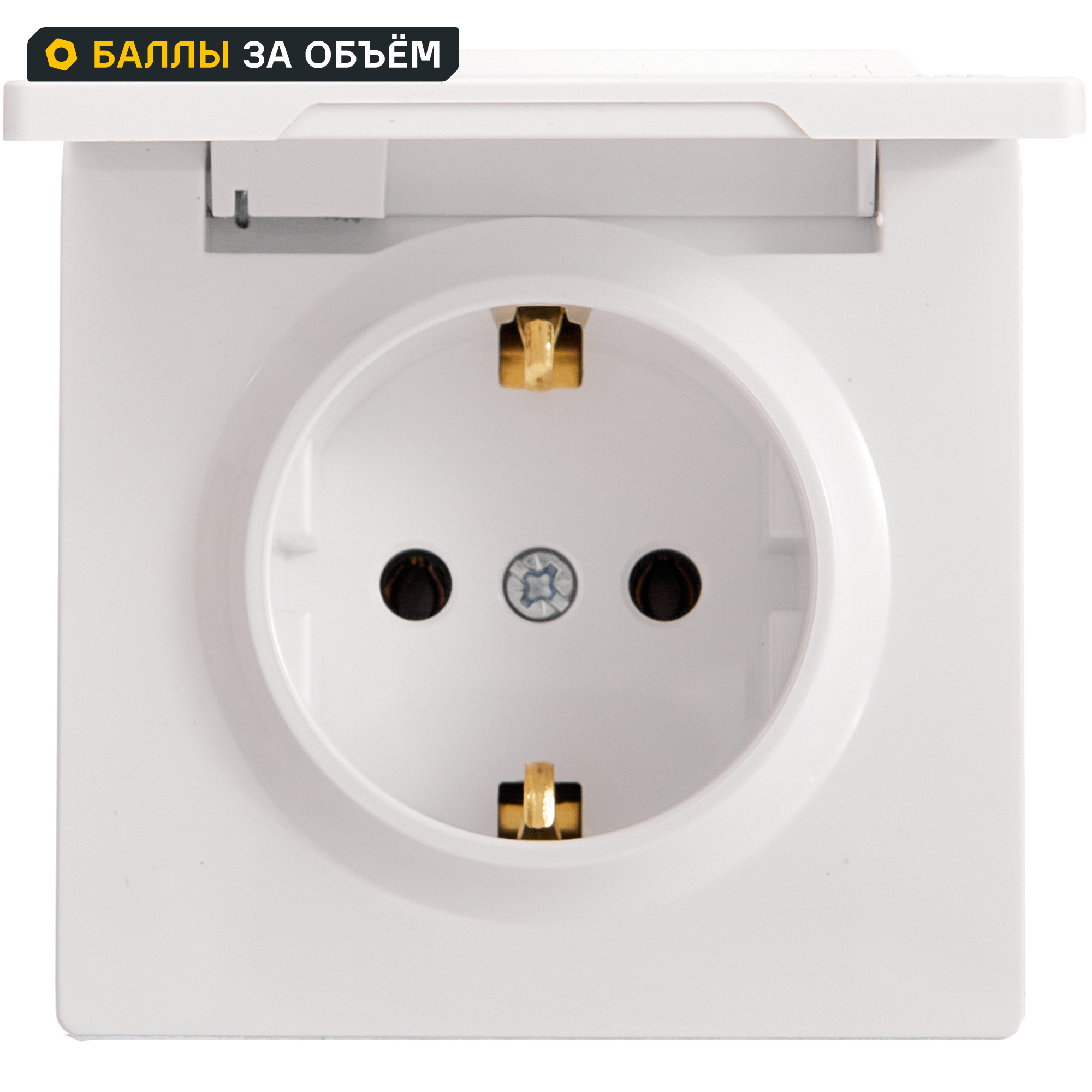 Изображение товара Розетка накладная Lezard Leto с заземлением белая 1 пост 16 А 220 В