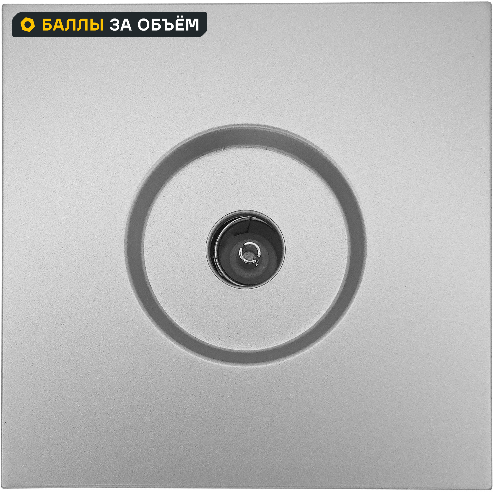 Изображение товара Встраиваемая телевизионная розетка Lezard Zima IP20 серый матовый 1 пост