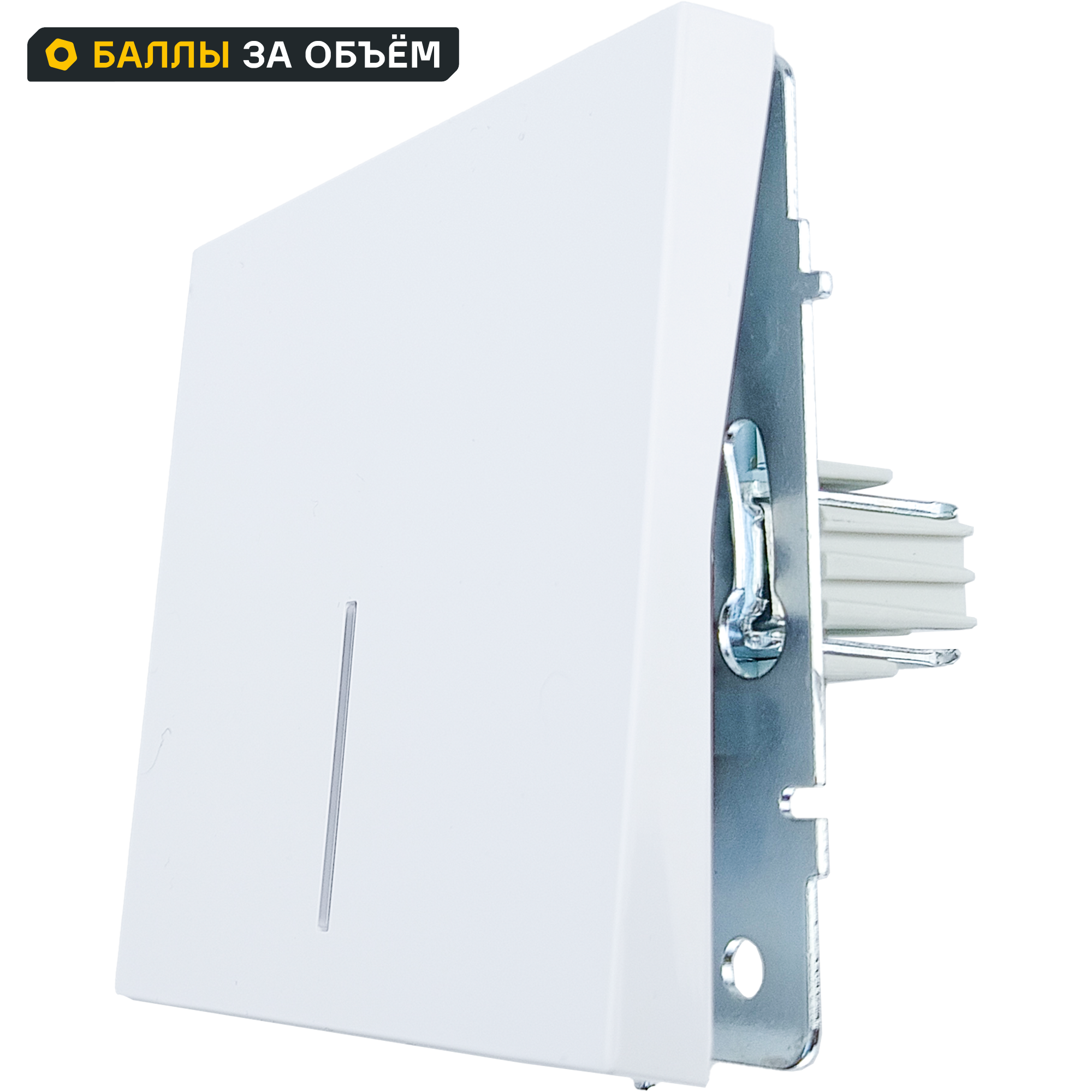 Изображение товара Выключатель встраиваемый Lezard Zima 1 клавиша белый с подсветкой