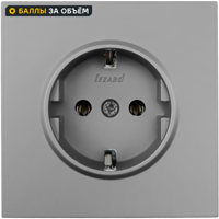 Изображение товара Встраиваемая розетка Lezard Zima серый матовый с заземлением