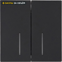 Изображение товара Встраиваемый выключатель Lezard Zima 2 клавиши с подсветкой черный бархат