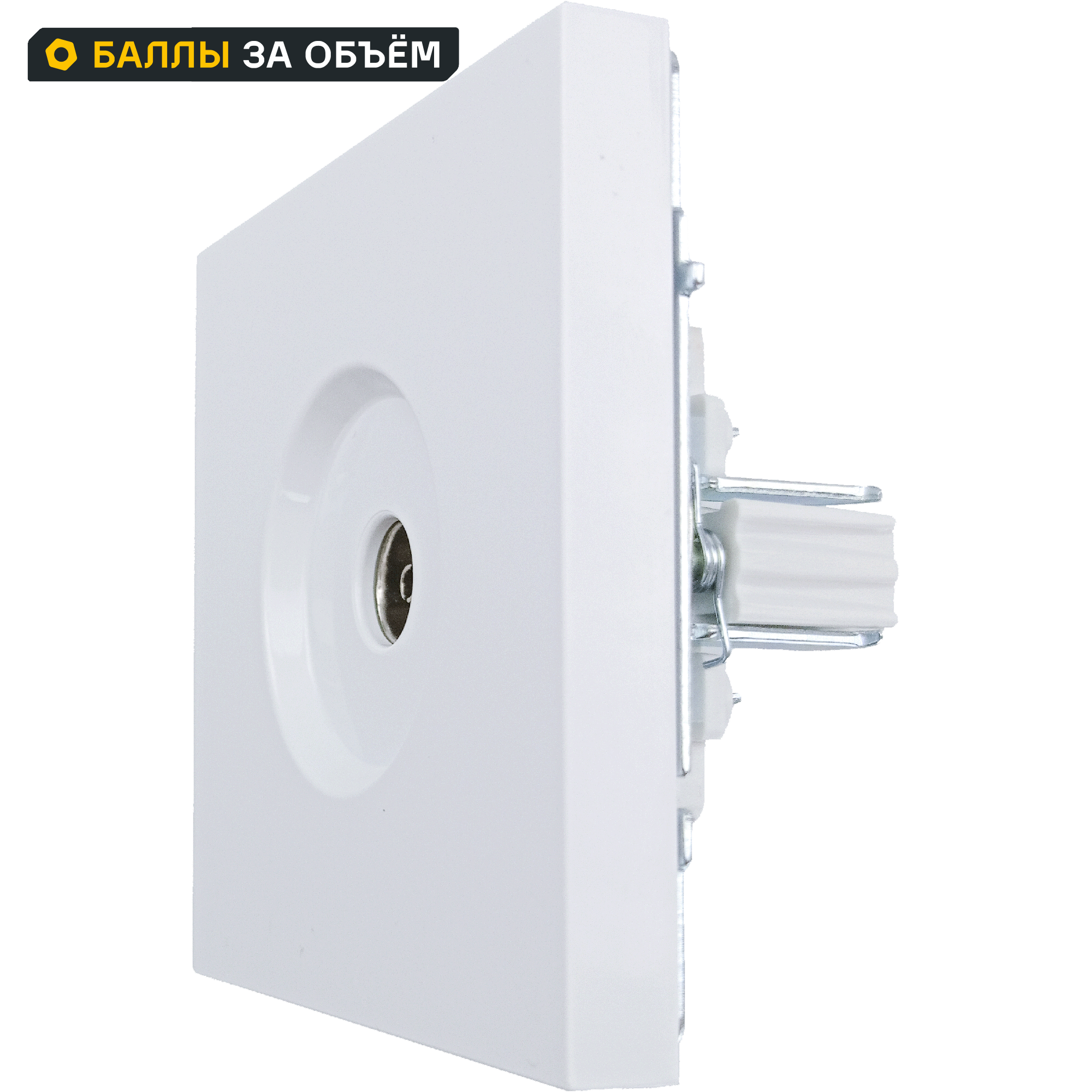 Изображение товара Lezard Zima Встраиваемая телевизионная розетка без заземления белая 1 пост