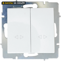 Изображение товара Выключатель промежуточный встраиваемый Lezard Vesna 2 клавиши белый