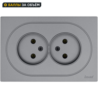 Изображение товара Розетка двойная встраиваемая Osen без заземления цвет серый