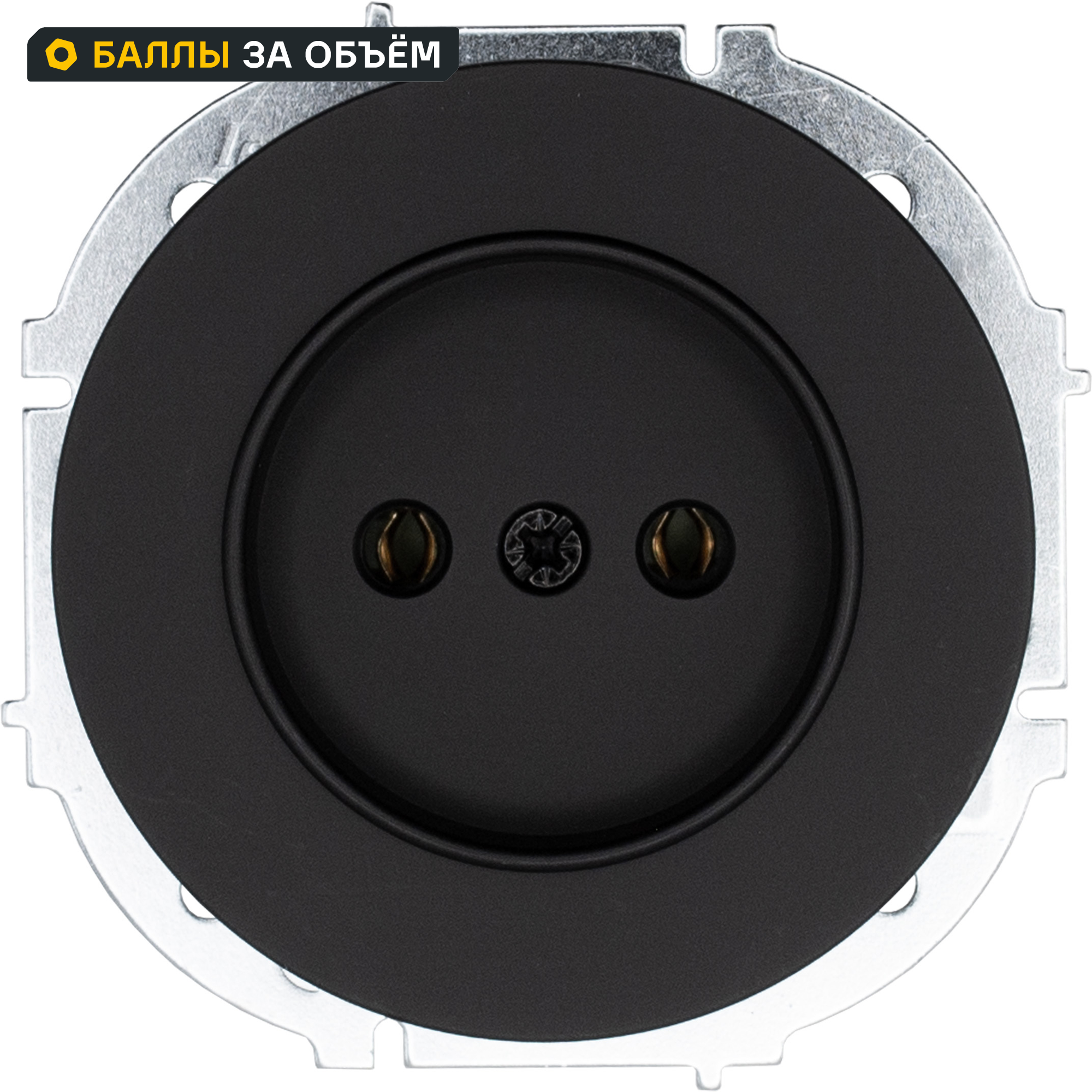 Изображение товара Розетка встраиваемая Osen без заземления цвет черный бархат