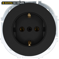 Изображение товара Розетка встраиваемая Osen с заземлением черный бархат LEZARD