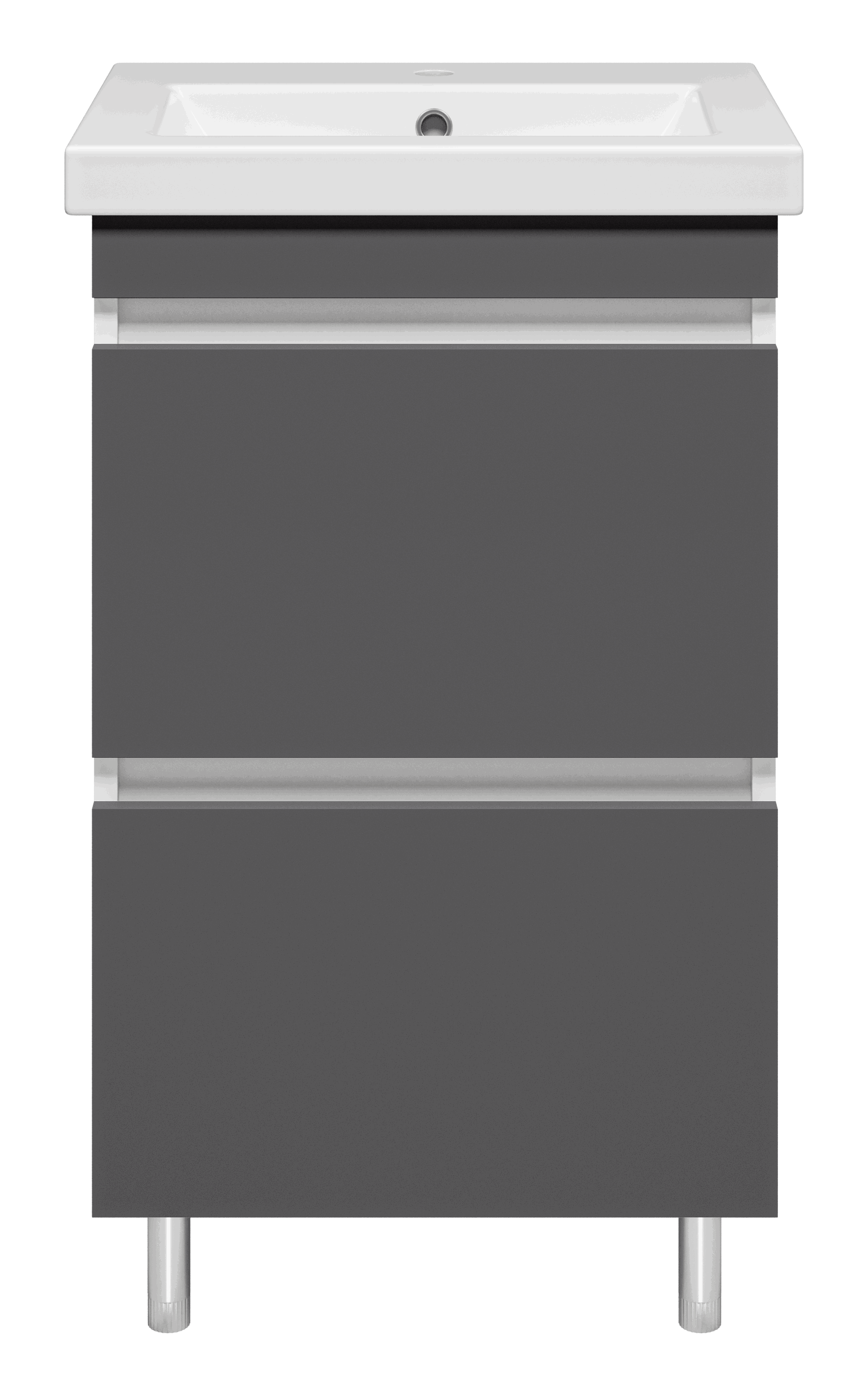 Изображение товара Тумба с раковиной Misty Енисей 50 напольная цвет графит/белая