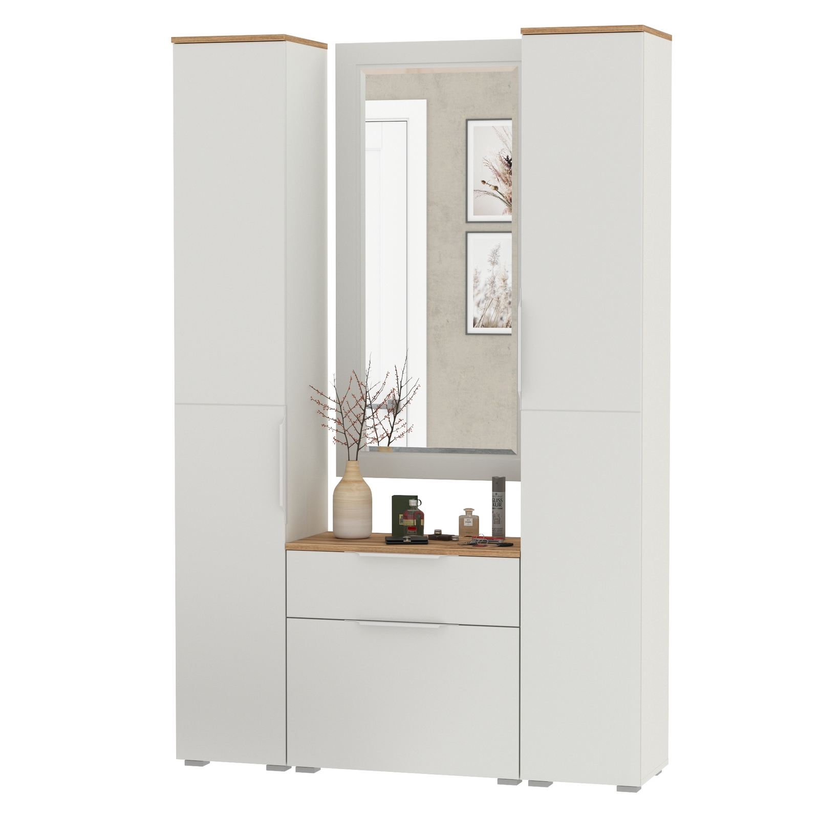 Изображение товара Комод для прихожей MOBI Октава № 43: шкафы-пеналы, обувница и зеркало Остин 17.03