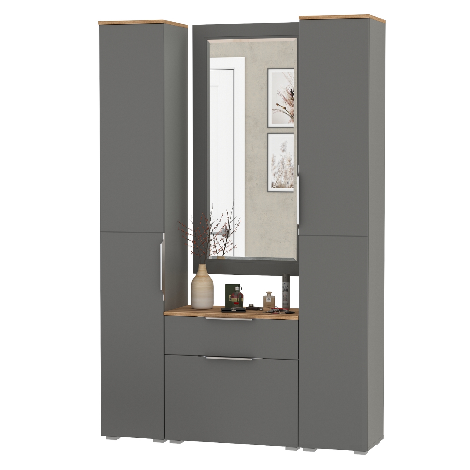 Изображение товара Комплект мебели для прихожей MOBI Октава № 43 с зеркалом и обувницей