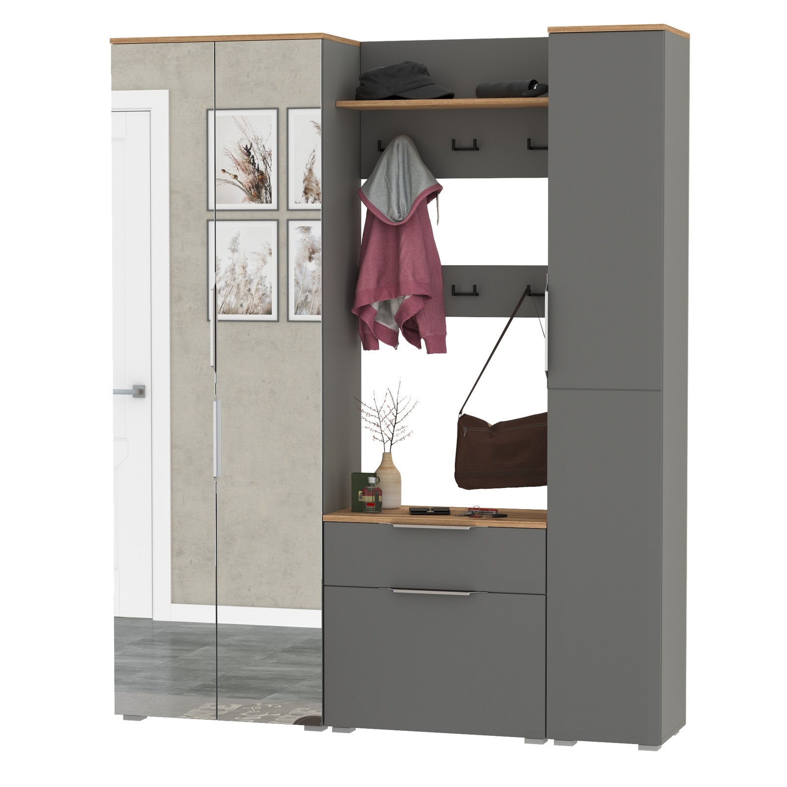 Изображение товара Комплект мебели для прихожей MOBI Октава № 15-123Н в современном стиле