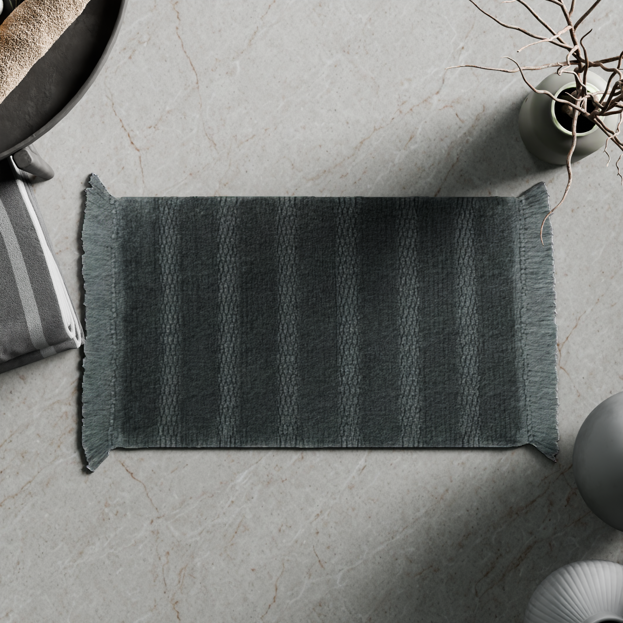 Изображение товара Коврик для ванной Fixsen Sandal 50x80 см темно-серый противоскользящий