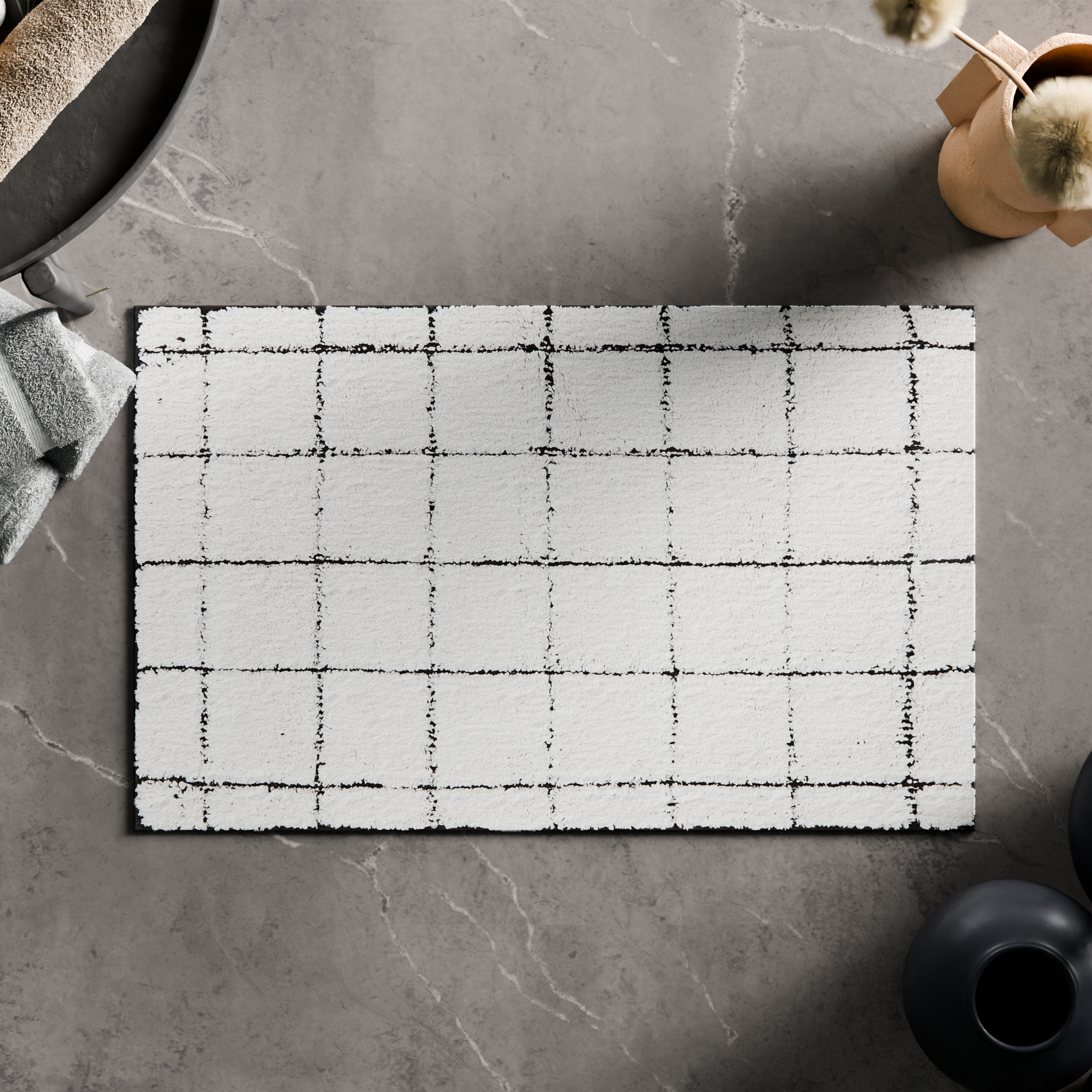 Изображение товара Коврик для ванной Swensa Note черно-белый 50x80 см