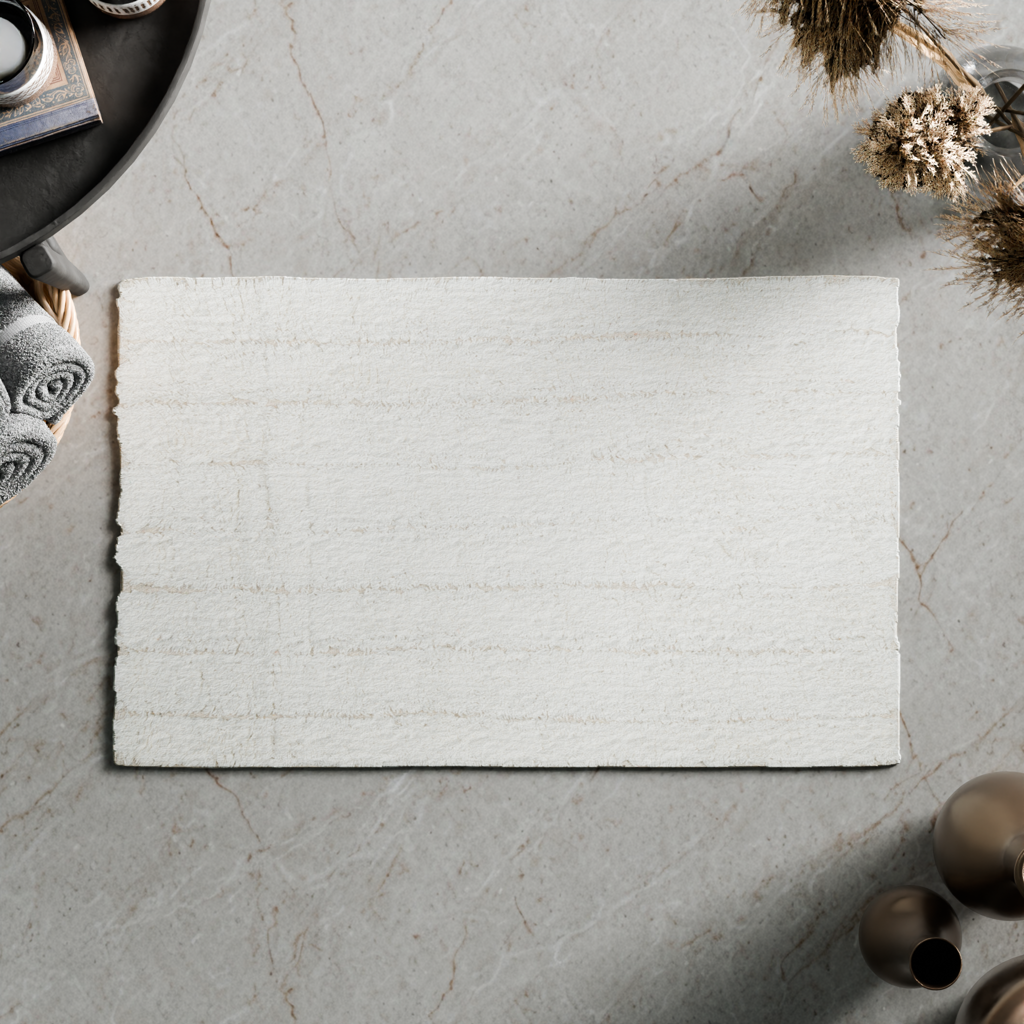 Изображение товара Коврик для ванной Swensa Delhi 40x60 см кремовый влагостойкий противоскользящий