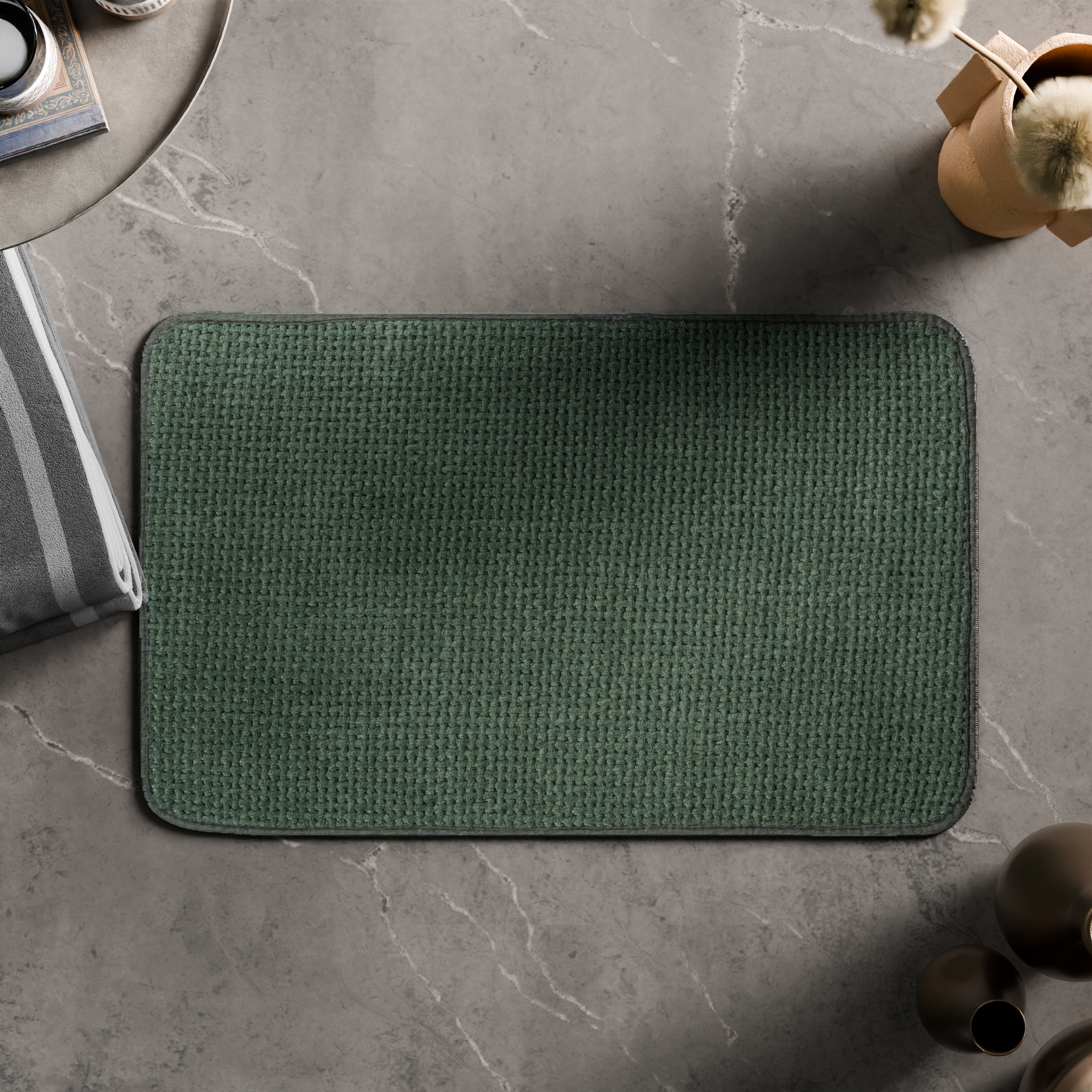 Изображение товара Коврик для ванной Swensa Slot 50x80 см зеленый противоскользящее покрытие