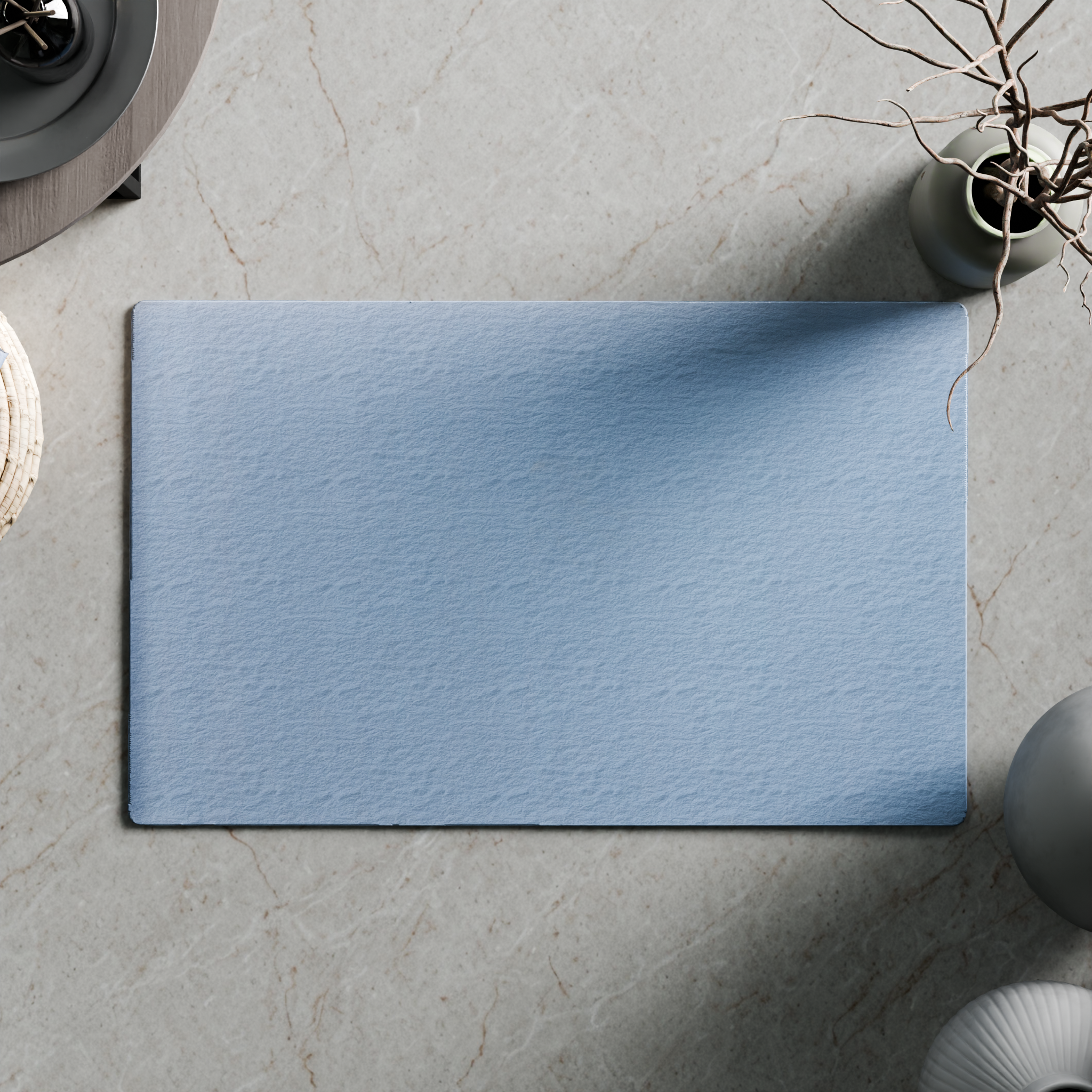 Изображение товара Коврик для ванной Swensa Klin 50x80 см серо-голубой противоскользящий