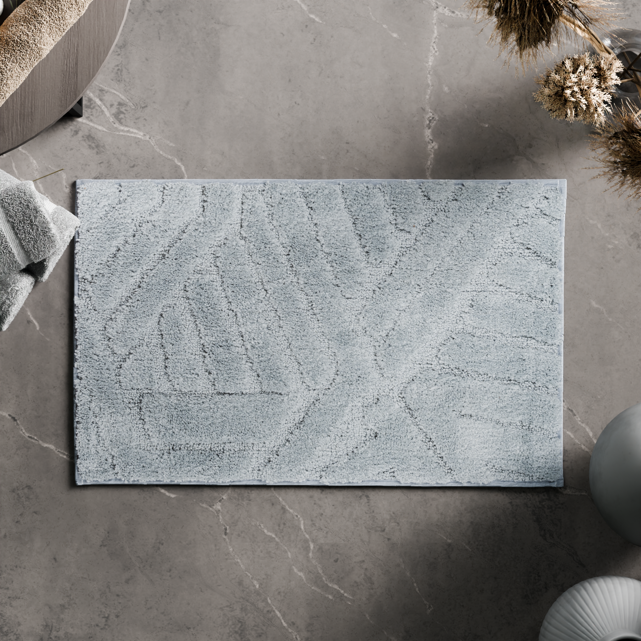 Изображение товара Коврик для ванной Swensa Noor 50x80 см цвет серо-зеленый