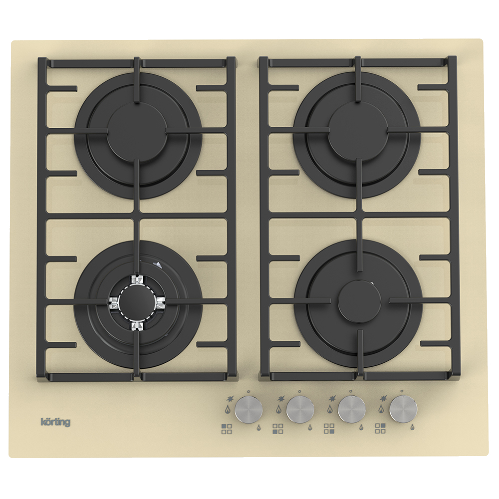 Изображение товара Газовая варочная панель Korting HGG 6825 CTB 59 см 4 конфорки цвет слоновая кость