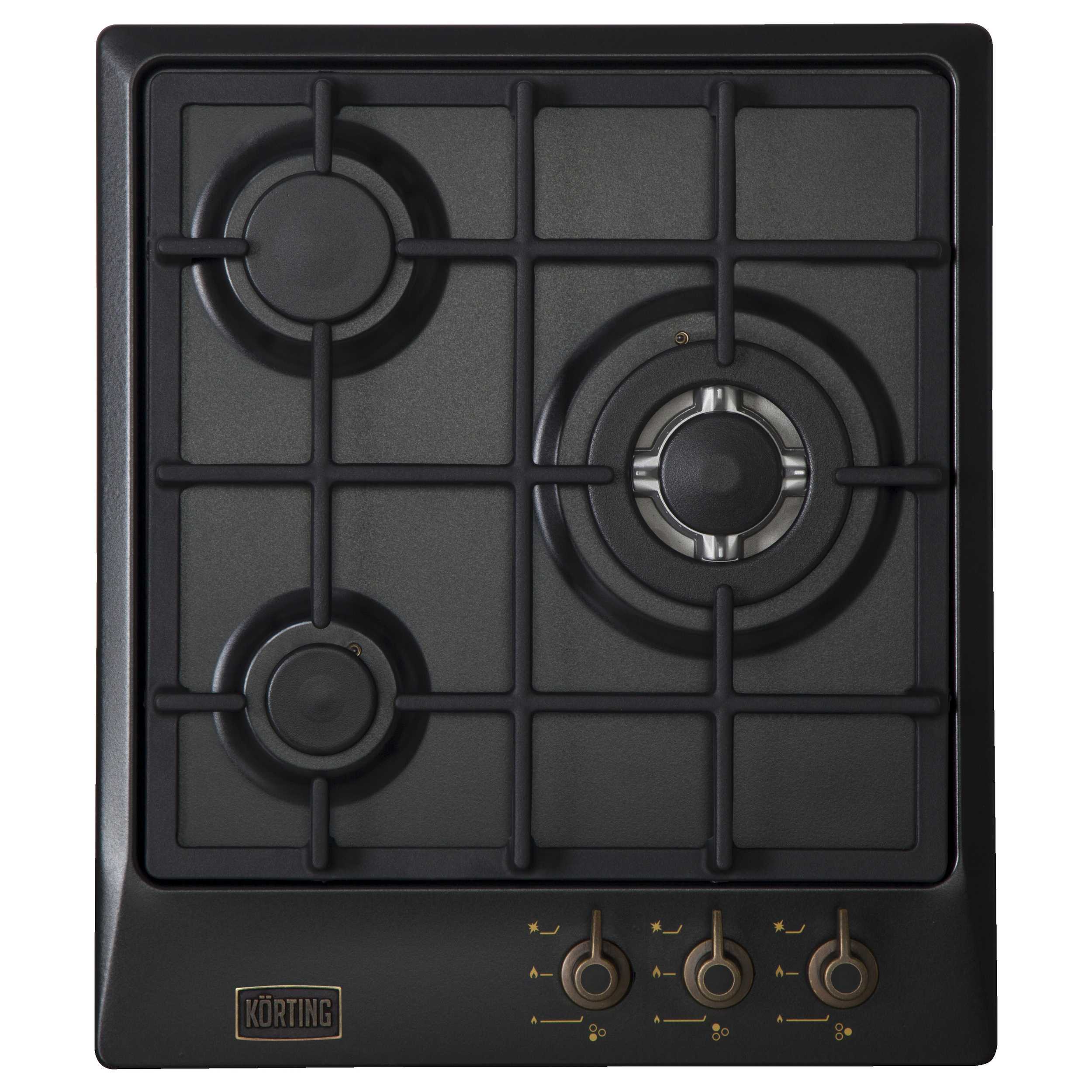 Изображение товара Газовая варочная панель Korting HG 465 CTRN 45 см 3 конфорки цвет черный