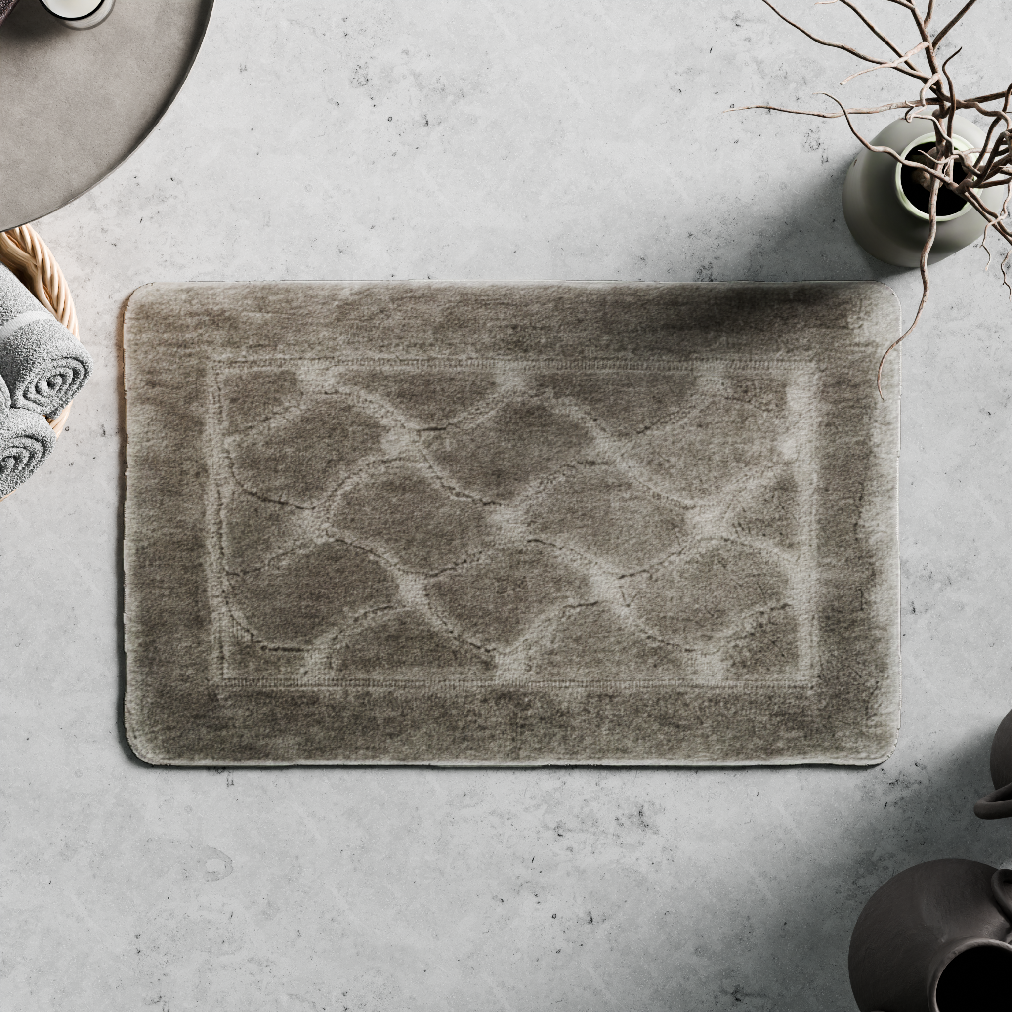 Изображение товара Коврик для ванной Fixsen Link 50x80 см коричневый противоскользящий микрофибра