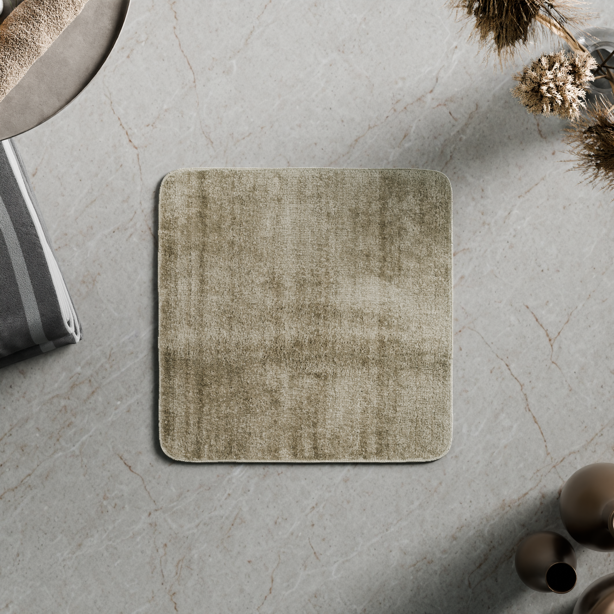 Изображение товара Коврик для туалета Vidage Рица 50x50 см зеленый микрофибра практичный комфорт