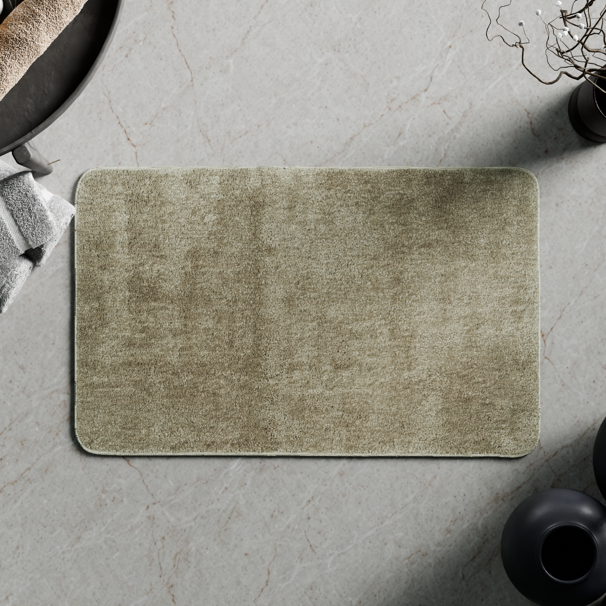 Изображение товара Коврик для ванной Vidage Рица 45x75 см зеленый мягкий водостойкий аксессуар