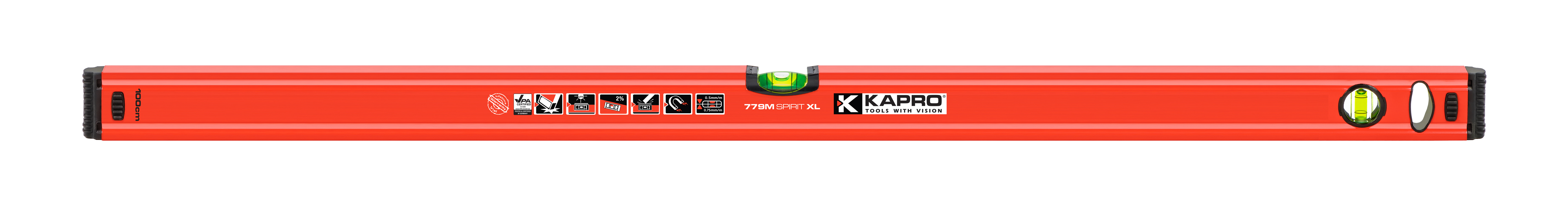 Изображение товара Уровень пузырьковый Kapro 2 глазка магнитный 1000 мм