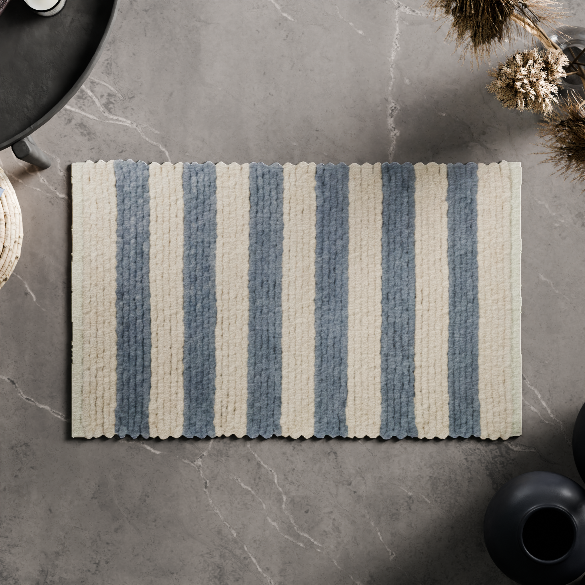 Изображение товара Коврик для ванной Fixsen Amber 50x80 см цвет сине-бежевый