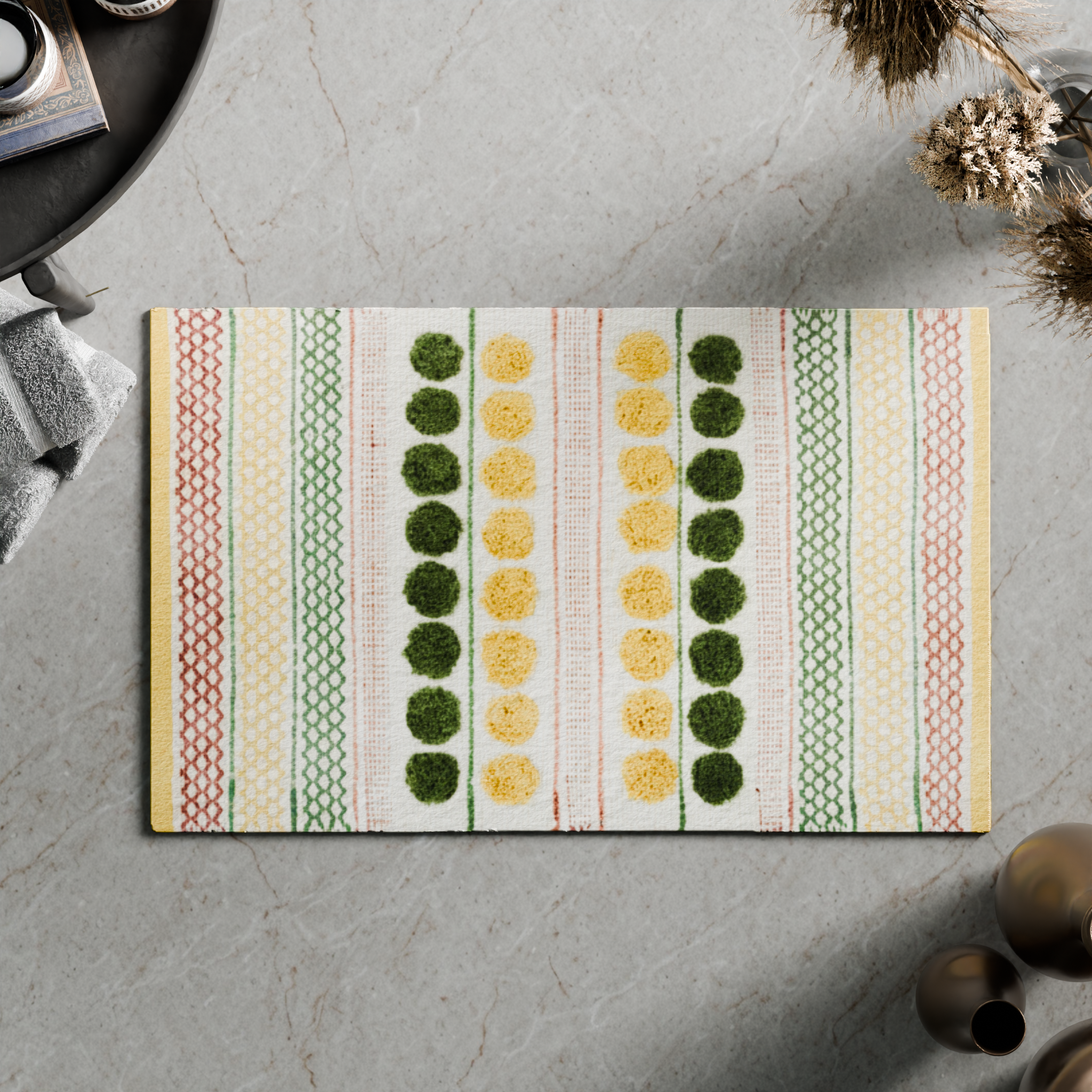 Изображение товара Коврик для ванной Fixsen Lotus 50x80 см цвет зелено-желтый