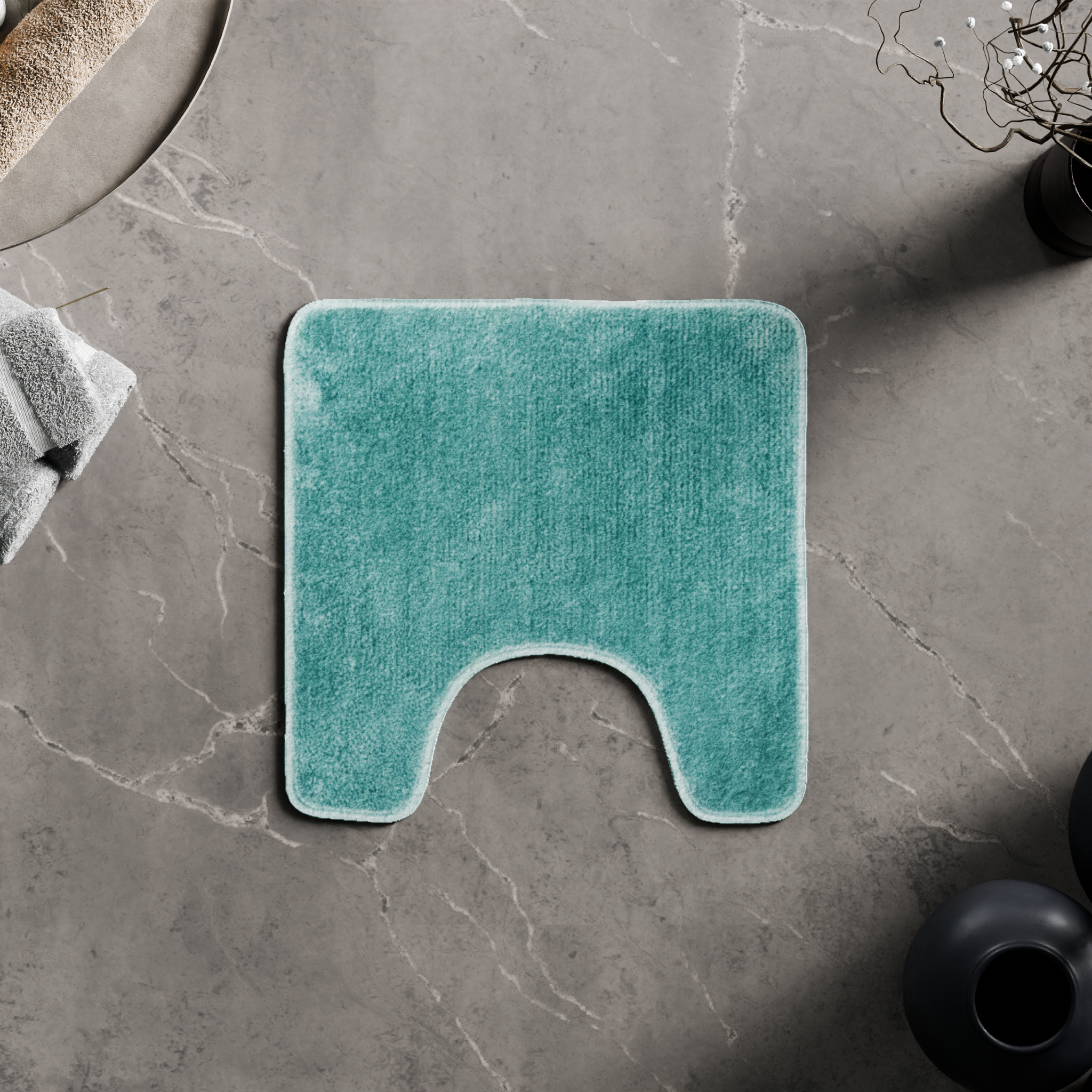 Изображение товара Коврик для туалета Swensa Presto 45x45 см бирюзовый с антискользящей основой