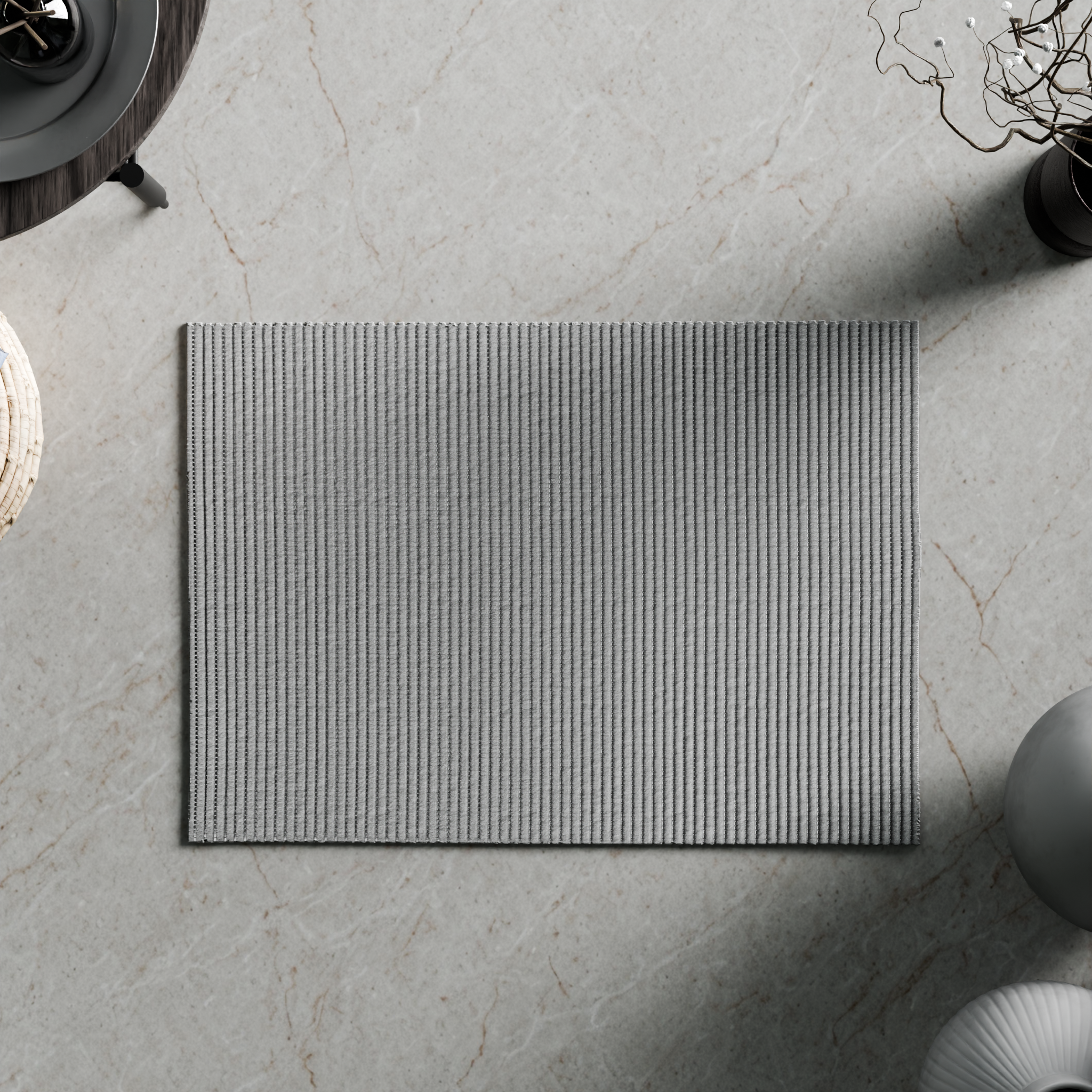 Изображение товара Коврик для ванной Vidage Saman 50x70 см серый противоскользящий из ПВХ