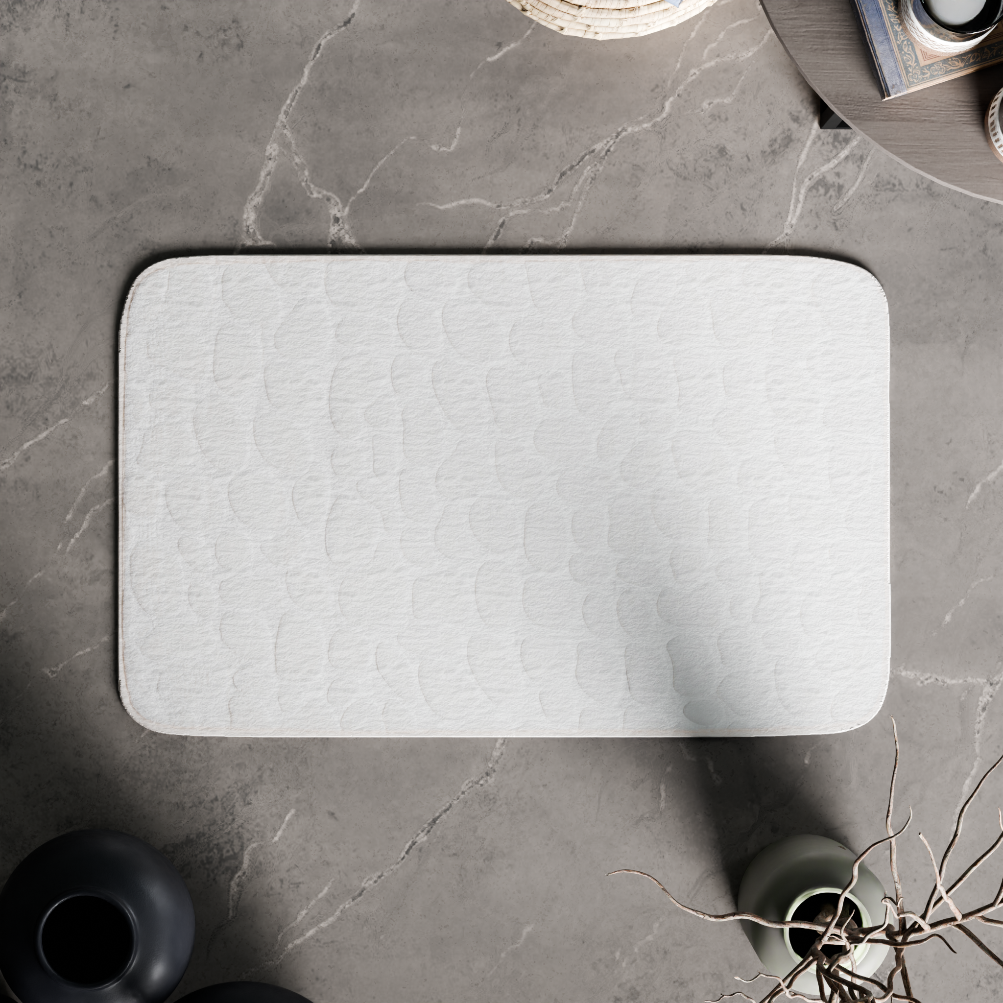 Изображение товара Коврик для ванной Vidage Каменка 50x80 см белый нескользящий практичный стильный