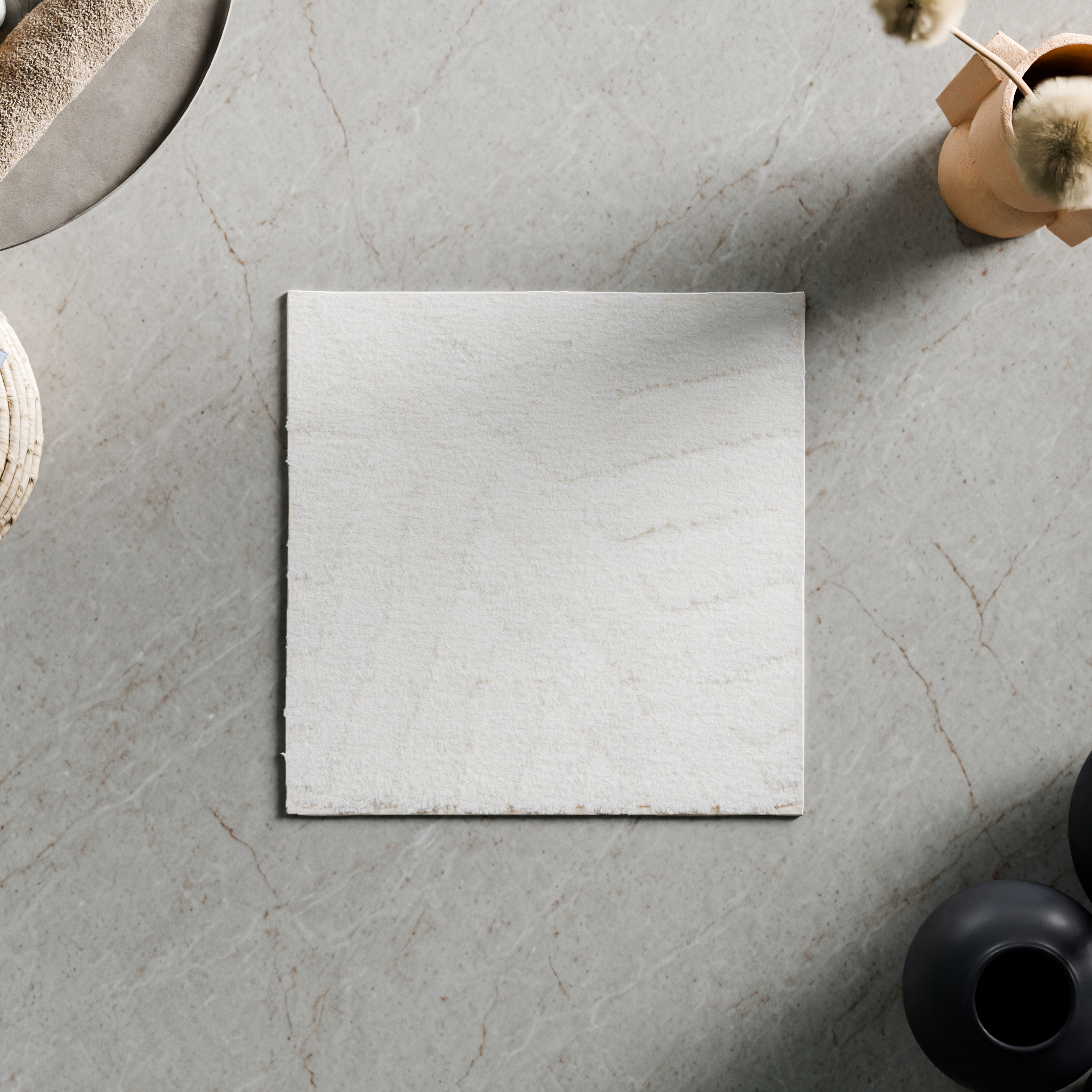 Изображение товара Коврик для туалета Swensa Noor 50x50 см белый противоскользящий