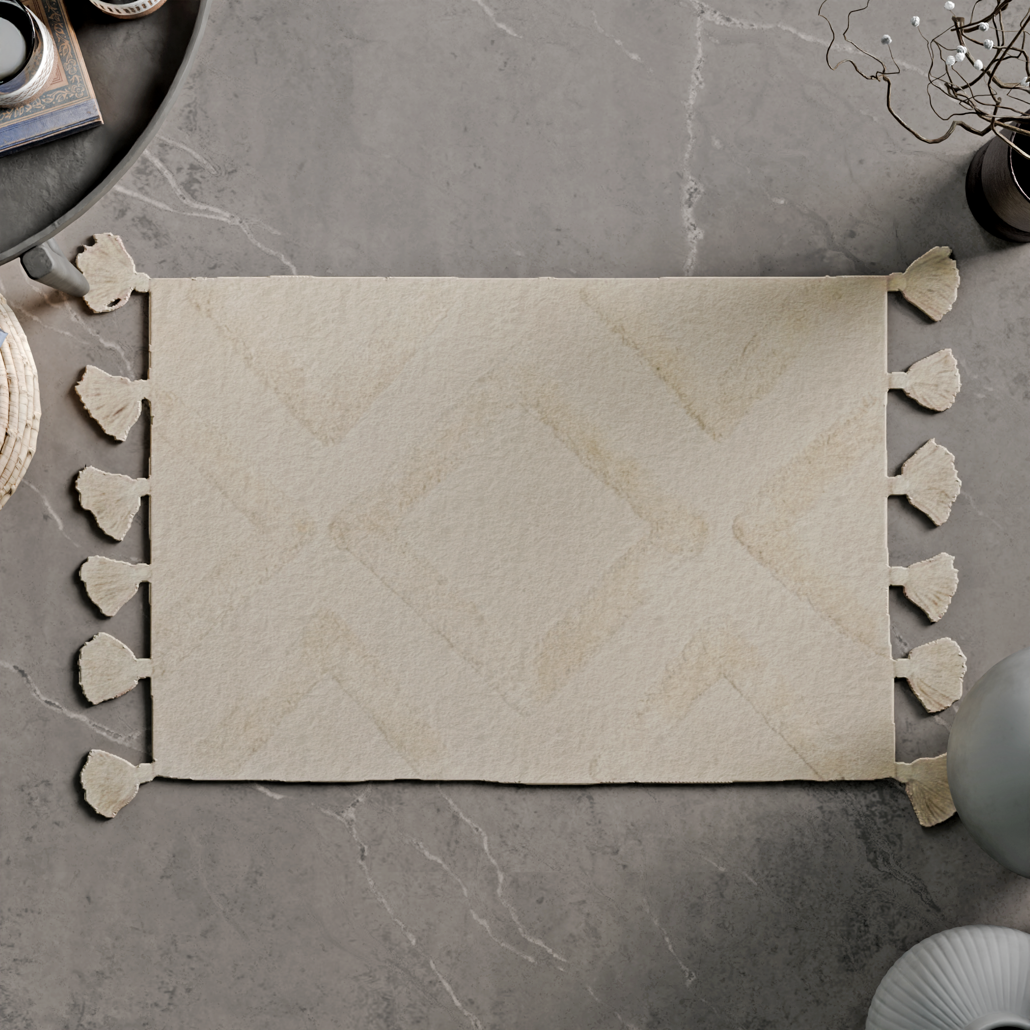 Изображение товара Коврик для ванной Zenfort Прованс руны 60x90 см бежевый