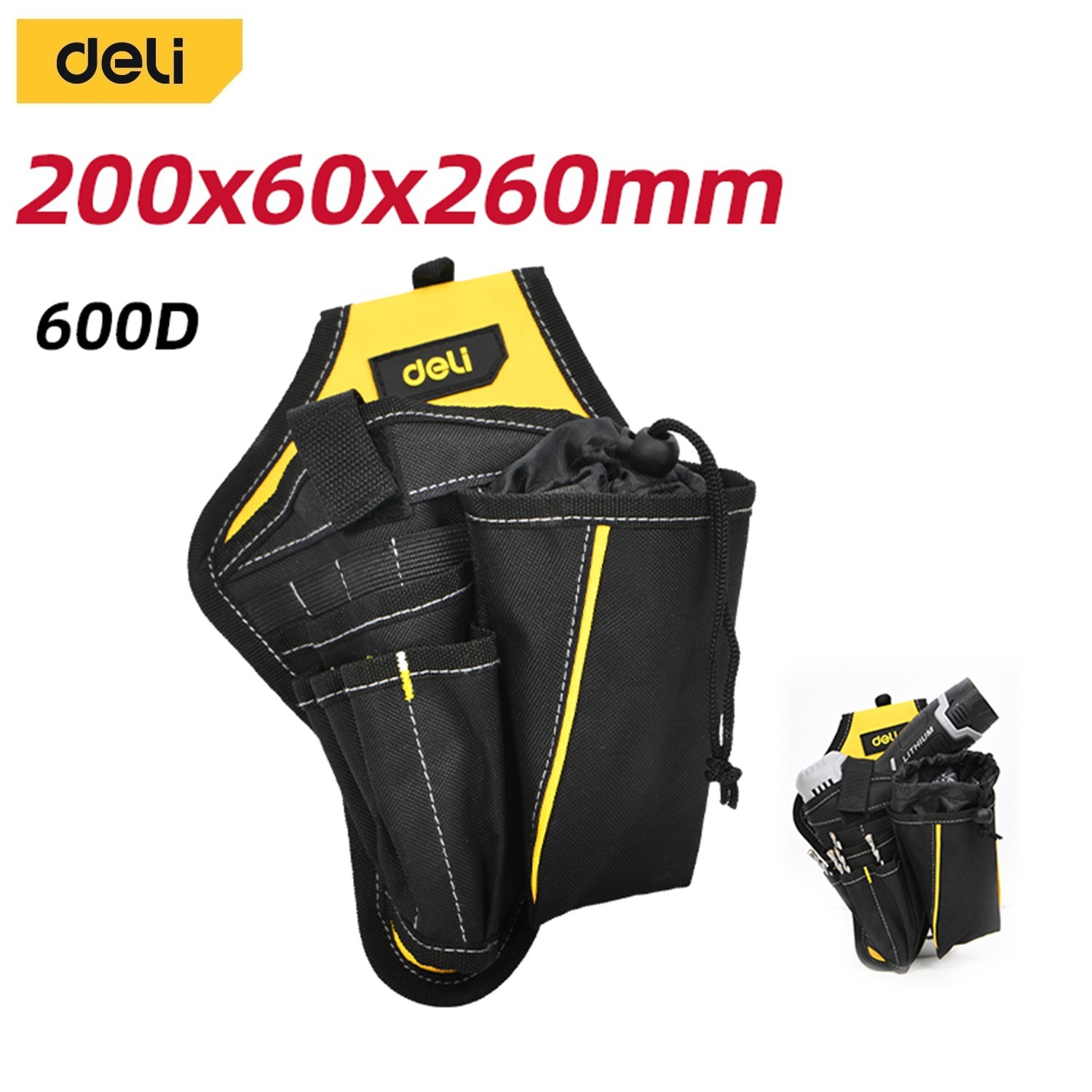 Изображение товара Сумка-пояс для инструментов Deli 60x200x260 мм, ткань