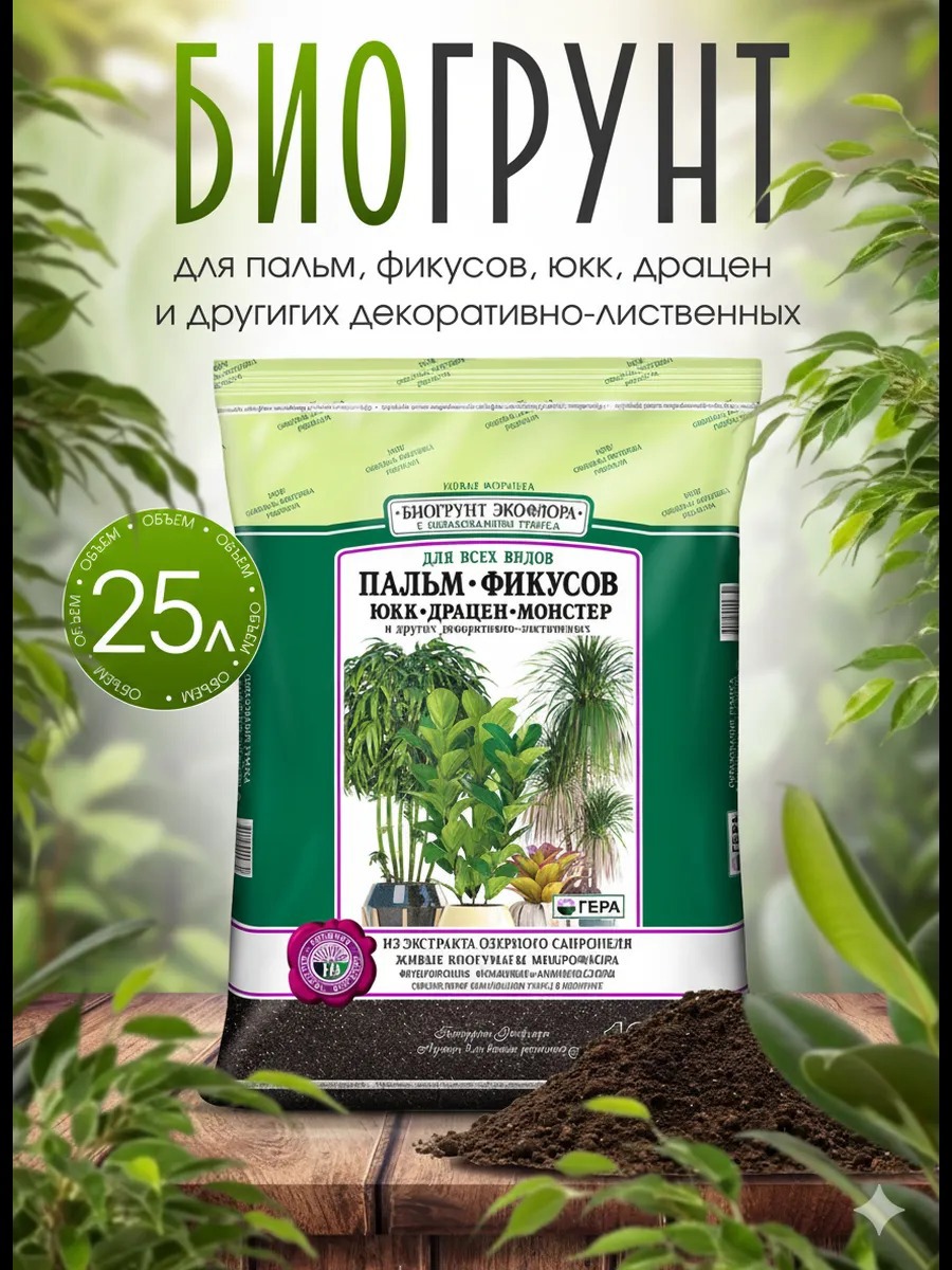 Изображение товара Биогрунт Гера для всех видов Пальм Фикусов 25 л