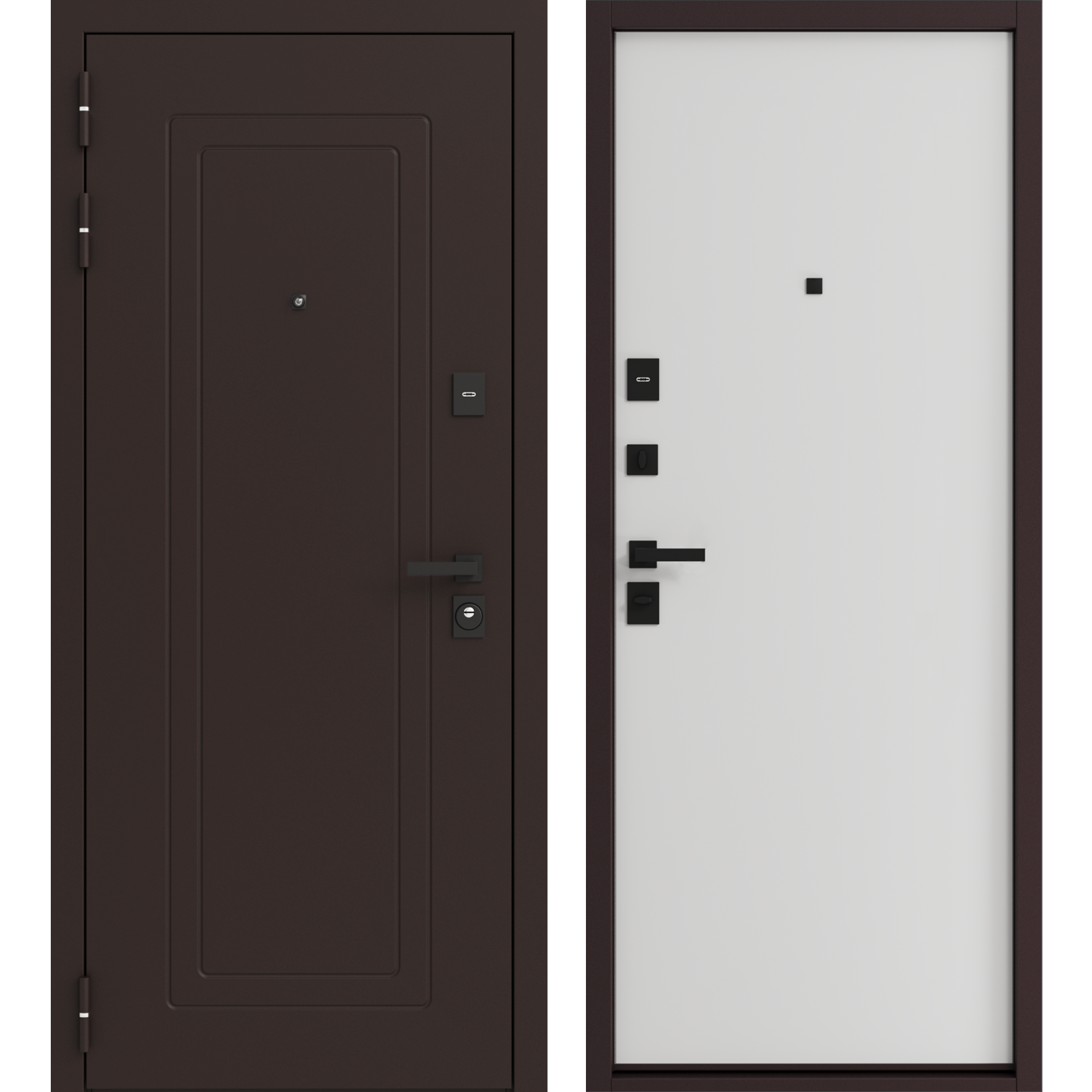 Изображение товара Входная дверь Berserker Роллинг Лайт 200 правый 205x86см цвет белый/коричневый