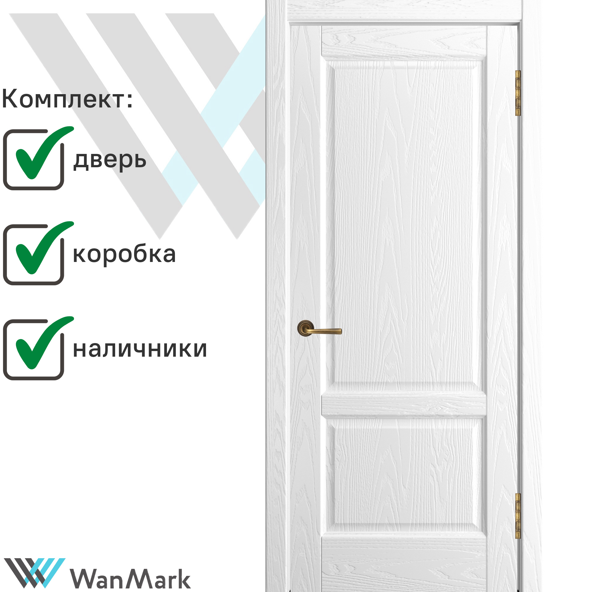 Изображение товара Дверь межкомнатная Wanmark Ника модерн глухая 200x60 см, пломбир