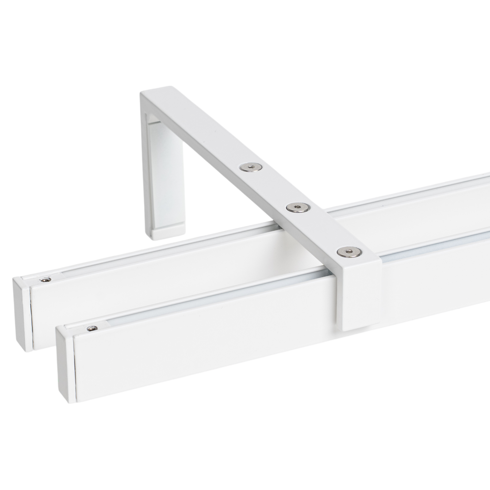 Изображение товара Двухрядный настенный карниз Orbis Mini 160 см белый металлический стильный