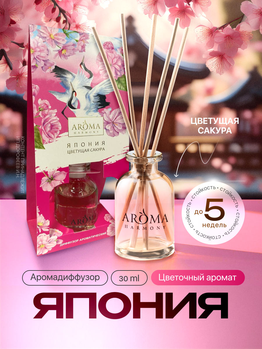 Изображение товара Ароматический диффузор Aroma Harmony Япония 30 мл для дома и интерьера