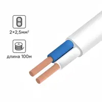 Изображение товара Провод Ореол ПуГВв 2x2.5 100 м белый ГОСТ 7399-97